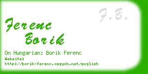 ferenc borik business card